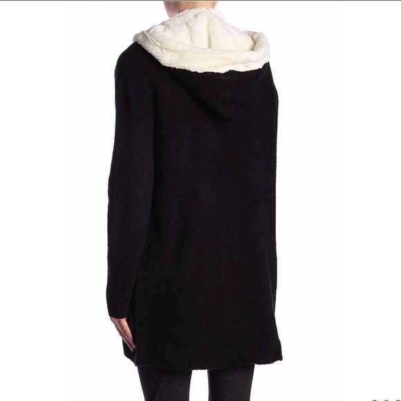 NEW Catherine Malandrino Faux Fur Hooded Sweater - Picture 2 of 4